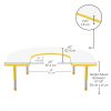 60" x 66" Horseshoe Dry-Erase Activity Table with Adjustable Chunky Legs - Whiteboard/Yellow