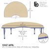 48" x 72" Kidney Woodgrain Activity Table with Adjustable Chunky Legs - Maple/Blue