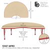 48" x 72" Kidney Woodgrain Activity Table with Adjustable Chunky Legs - Maple/Red