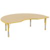 48" x 72" Kidney Woodgrain Activity Table with Adjustable Chunky Legs - Maple/Yellow