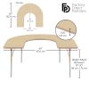 60" x 66" Horseshoe T-Molding Activity Table with Adjustable Standard Swivel Glide Legs - Maple/Sand