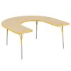 60" x 66" Horseshoe T-Molding Activity Table with Adjustable Standard Swivel Glide Legs - Maple/Yellow