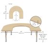 60" x 66" Horseshoe T-Molding Activity Table with Adjustable Chunky Legs - Maple/Sand