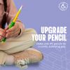 Textured Silicone Pencil Fidget Grip - 4 Sleeves and 2 Pencils