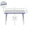 30" x 48" Rectangle Activity Table with Adjustable Swivel Glide Legs - Gray/Blue