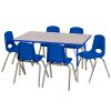30" x 48" Rectangle Activity Table with Adjustable Swivel Glide Legs - Gray/Blue