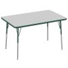 30" x 48" Rectangle Activity Table with Adjustable Swivel Glide Legs - Gray/Green