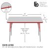 30" x 48" Rectangle Activity Table with Adjustable Swivel Glide Legs - Gray/Red