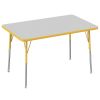 30" x 48" Rectangle Activity Table with Adjustable Swivel Glide Legs - Gray/Yellow