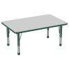 30" x 48" Rectangle Activity Table with Adjustable Chunky Legs - Gray/Green