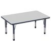 30" x 48" Rectangle Activity Table with Adjustable Chunky Legs - Gray/Navy