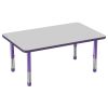 30" x 48" Rectangle Activity Table with Adjustable Chunky Legs - Gray/Purple