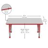 30" x 48" Rectangle Activity Table with Adjustable Chunky Legs - Gray/Red