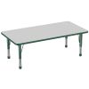 30" x 60" Rectangle Activity Table with Adjustable Chunky Legs - Gray/Green