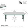 30" x 60" Rectangle Activity Table with Adjustable Chunky Legs - Gray/Green