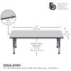30" x 60" Rectangle Activity Table with Adjustable Chunky Legs - Gray/Navy