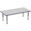 30" x 60" Rectangle Activity Table with Adjustable Chunky Legs - Gray/Purple