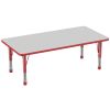 30" x 60" Rectangle Activity Table with Adjustable Chunky Legs - Gray/Red
