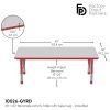 30" x 60" Rectangle Activity Table with Adjustable Chunky Legs - Gray/Red