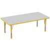 30" x 60" Rectangle Activity Table with Adjustable Chunky Legs - Gray/Yellow