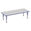 30" x 72" Rectangle Activity Table with Adjustable Chunky Legs - Gray/Blue
