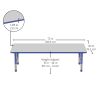 30" x 72" Rectangle Activity Table with Adjustable Chunky Legs - Gray/Blue