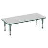 30" x 72" Rectangle Activity Table with Adjustable Chunky Legs - Gray/Green