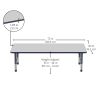 30" x 72" Rectangle Activity Table with Adjustable Chunky Legs - Gray/Navy