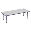 30" x 72" Rectangle Activity Table with Adjustable Chunky Legs - Gray/Purple