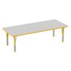 30" x 72" Rectangle Activity Table with Adjustable Chunky Legs - Gray/Yellow