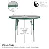 36" Round Activity Table with Adjustable Swivel Glide Legs - Gray/Green