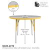 36" Round Activity Table with Adjustable Swivel Glide Legs - Gray/Yellow