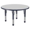 36" Round Activity Table with Adjustable Chunky Legs - Gray/Navy
