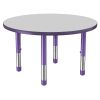 36" Round Activity Table with Adjustable Chunky Legs - Gray/Purple