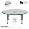 48" Round Activity Table with Adjustable Chunky Legs - Gray/Green