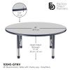 48" Round Activity Table with Adjustable Chunky Legs - Gray/Navy