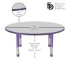 48" Round Activity Table with Adjustable Chunky Legs - Gray/Purple