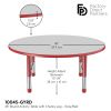 48" Round Activity Table with Adjustable Chunky Legs - Gray/Red