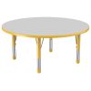 48" Round Activity Table with Adjustable Chunky Legs - Gray/Yellow
