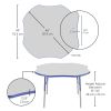 48" x 48" Clover Activity Table with Adjustable Swivel Glide Legs - Gray/Blue