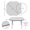 48" x 48" Clover Activity Table with Adjustable Swivel Glide Legs - Gray/Purple