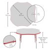 48" x 48" Clover Activity Table with Adjustable Swivel Glide Legs - Gray/Red