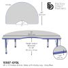 48" x 72" Kidney Activity Table with Adjustable Chunky Legs - Gray/Blue