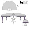 48" x 72" Kidney Activity Table with Adjustable Chunky Legs - Gray/Purple