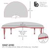 48" x 72" Kidney Activity Table with Adjustable Chunky Legs - Gray/Red