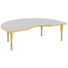 48" x 72" Kidney Activity Table with Adjustable Chunky Legs - Gray/Yellow