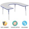 60" x 66" Horseshoe Activity Table with Adjustable Swivel Glide Legs - Gray/Blue