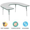 60" x 66" Horseshoe Activity Table with Adjustable Swivel Glide Legs - Gray/Green
