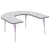 60" x 66" Horseshoe Activity Table with Adjustable Swivel Glide Legs - Gray/Purple