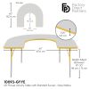 60" x 66" Horseshoe Activity Table with Adjustable Swivel Glide Legs - Gray/Yellow